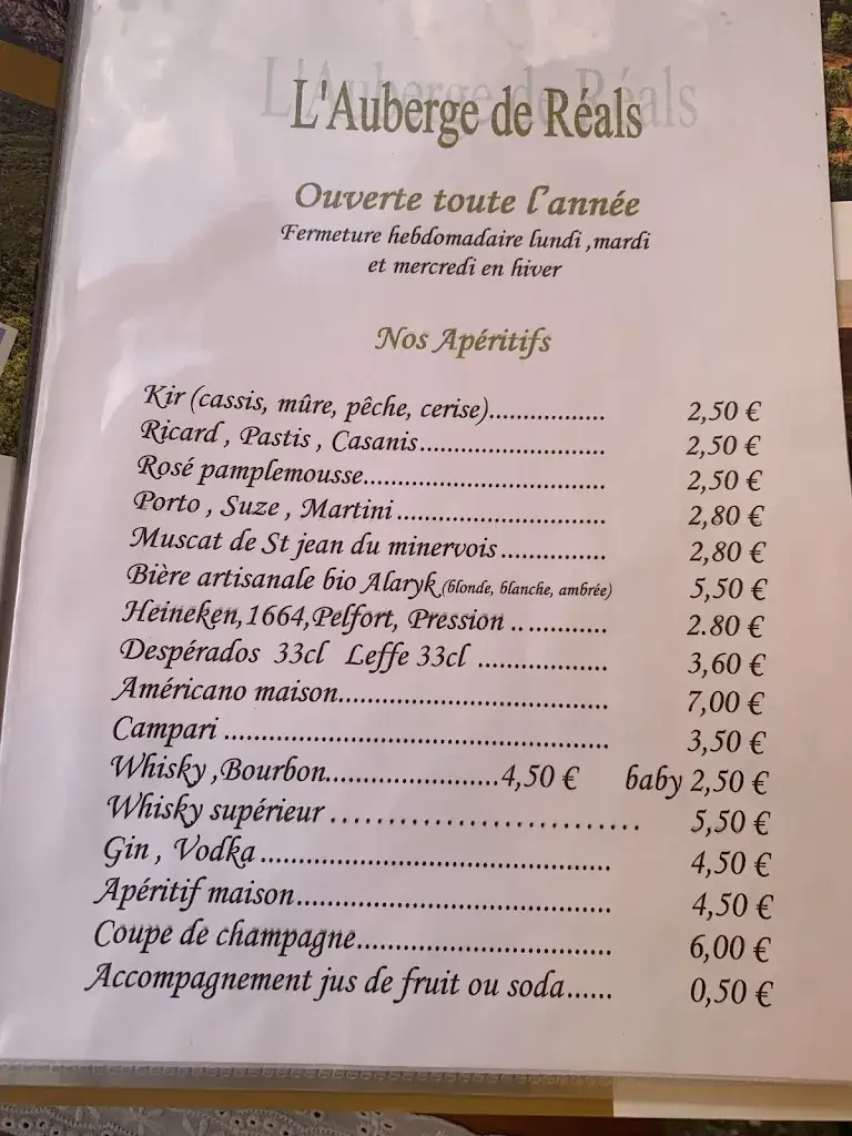Menu_Auberge de Réals_Cessenon-sur-Orb_image_1