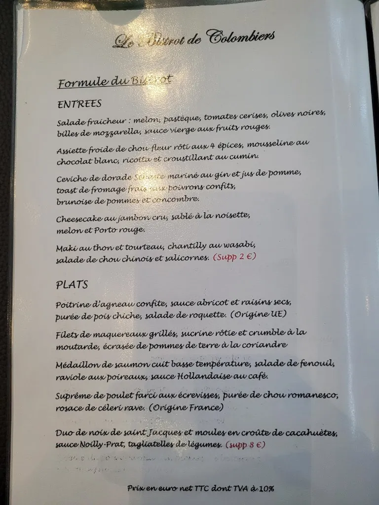 Menu_Le Bistrot de Colombiers Hérault _Colombiers_image_2
