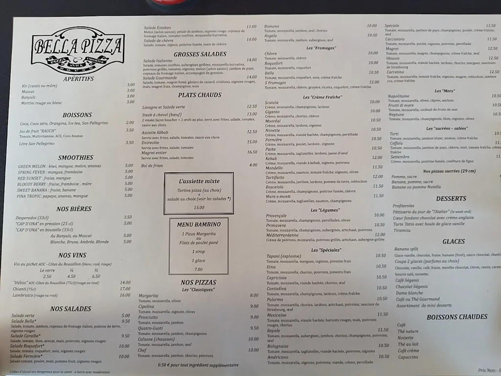 Menu_Bella Pizza_Céret_image_1