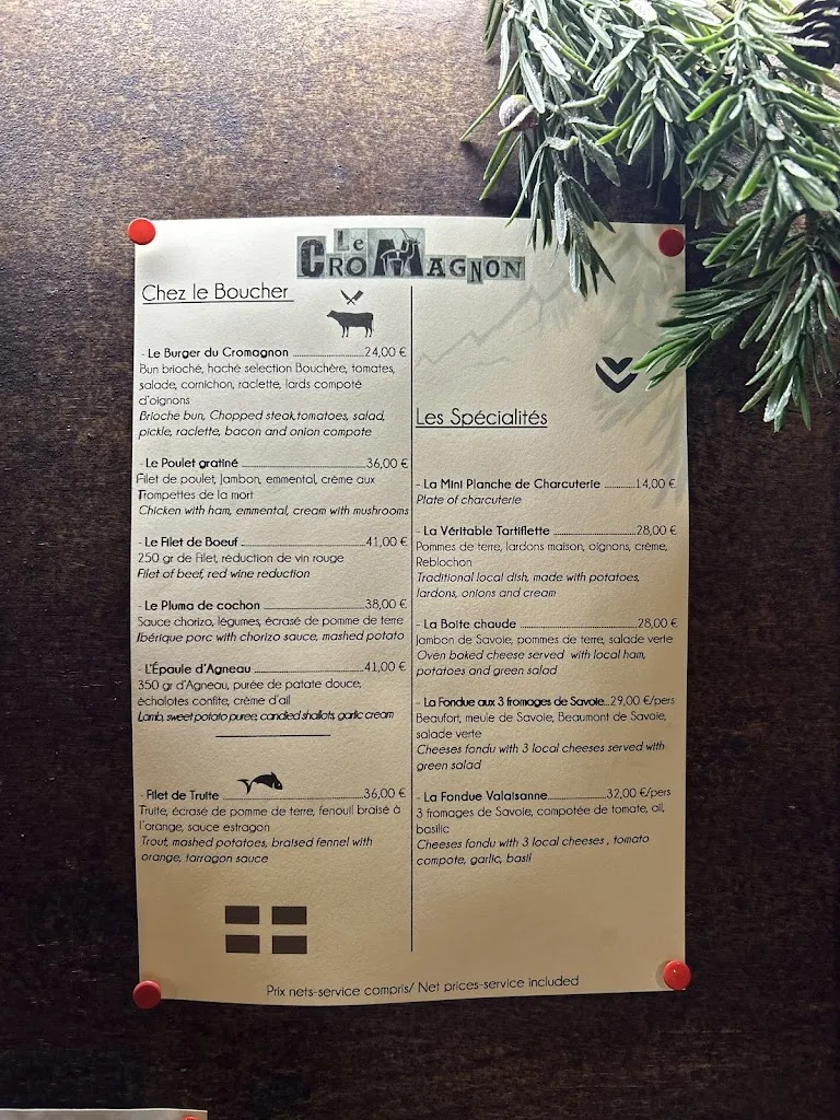 Menu_Le Cromagnon Méribel_Méribel_immagine_1