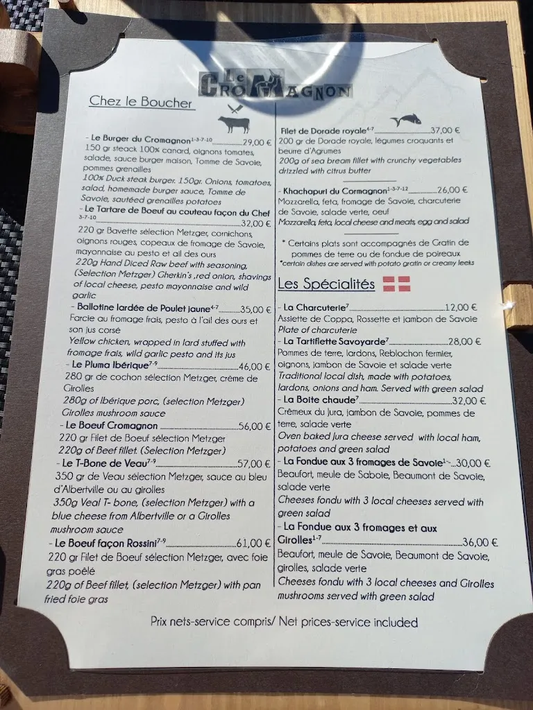 Menu_Le Cromagnon Méribel_Méribel_immagine_3
