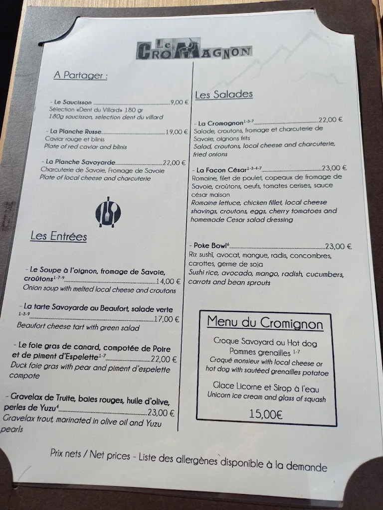 Menu_Le Cromagnon Méribel_Méribel_immagine_4