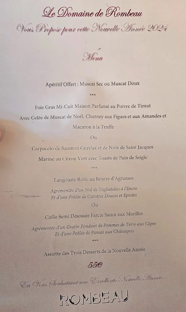Menu_Le Domaine de Rombeau_Rivesaltes_image_1