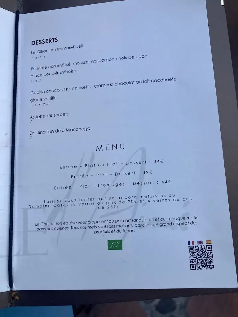 Menu_La Table D'Aimé_Rivesaltes_image_3