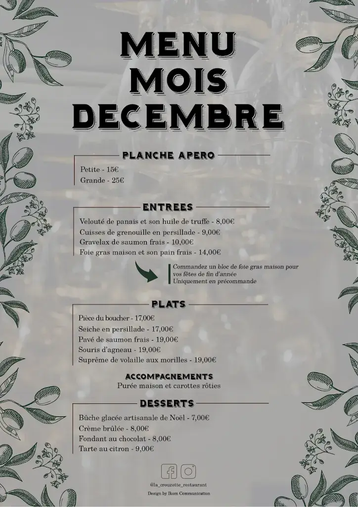 Menu_Restaurant La Crouzette_Combaillaux_image_1