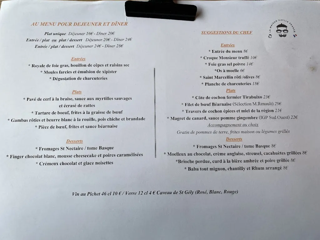 Menu_Restaurant La Maison Vieille France_Saint-Gély-du-Fesc_image_2