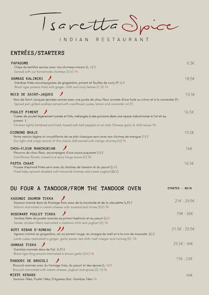 Menu_Tsaretta Spice, Méribel_Allues_image_2