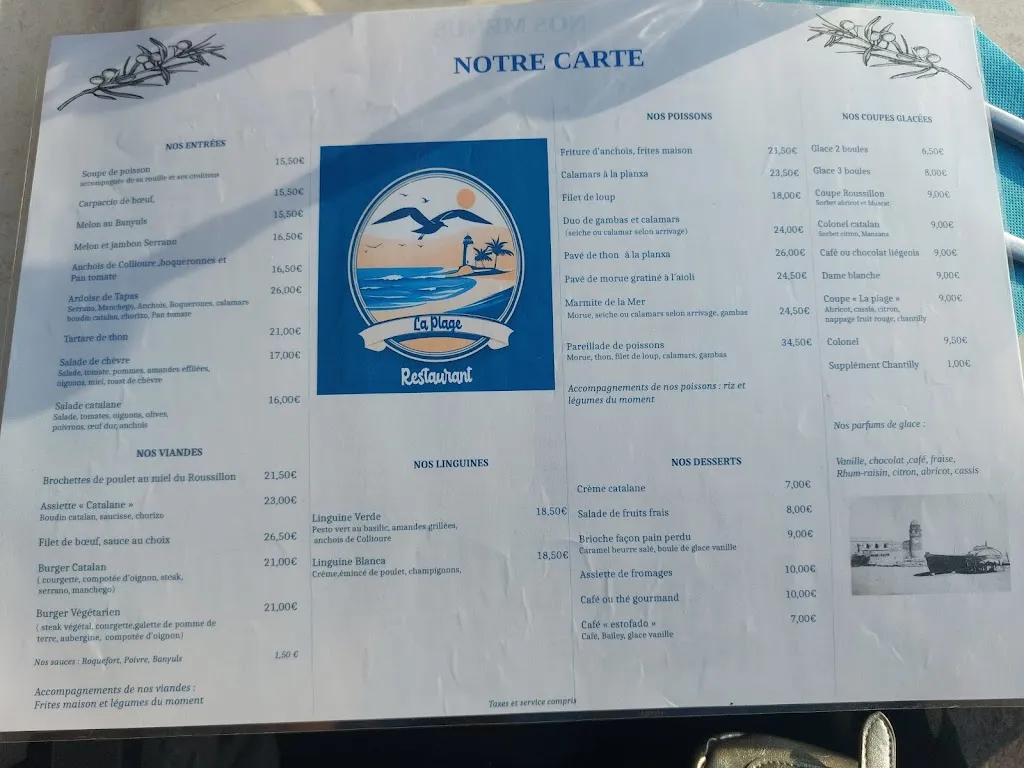 Menu_La Plage aux Mouettes_Collioure_image_1