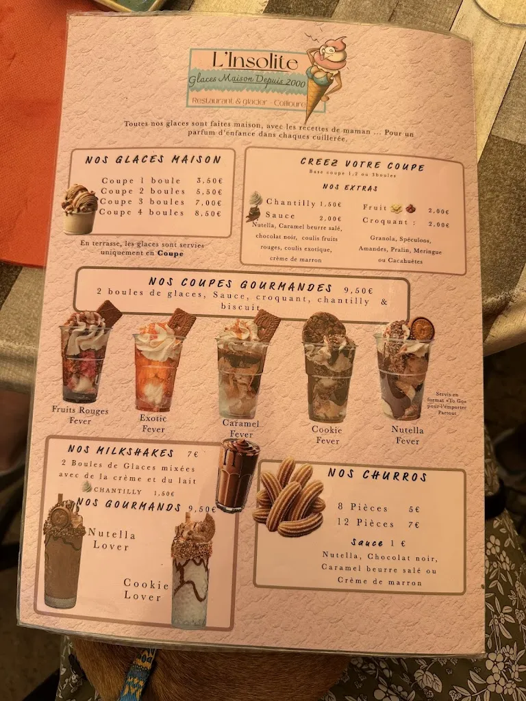 Menu_L'Insolite Brasserie Glacier en bord de mer de Collioure_Collioure_image_2