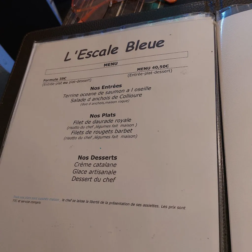 Menu_L'Escale Bleue - Restaurant de poissons frais local_Collioure_image_4