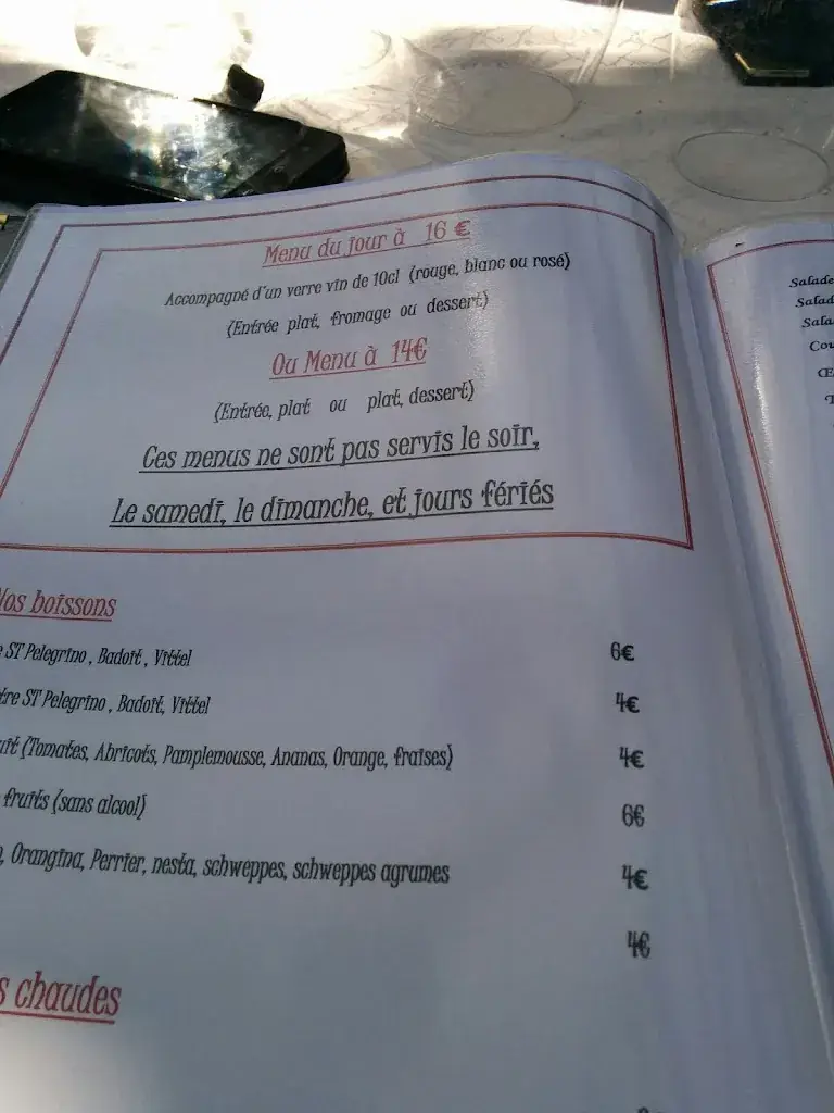 Menu_Hôtel Restaurant Le Bernon_Connaux_image_1