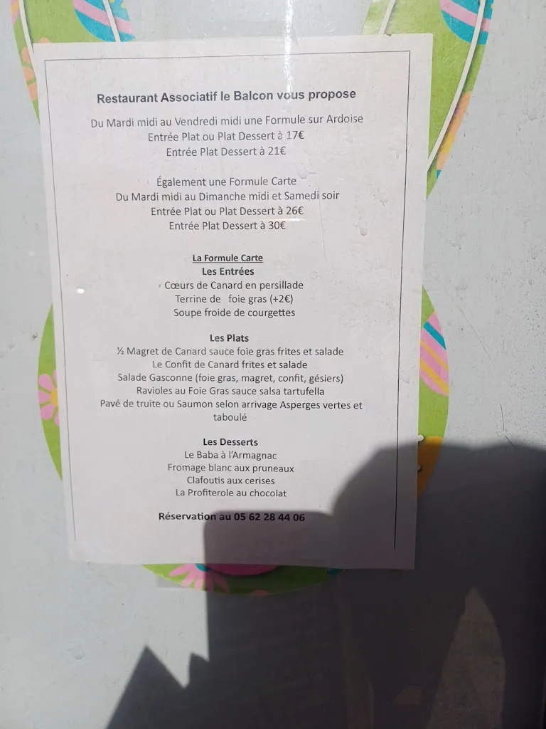 Menu_Restaurant Le Balcon Condom_Condom_image_2