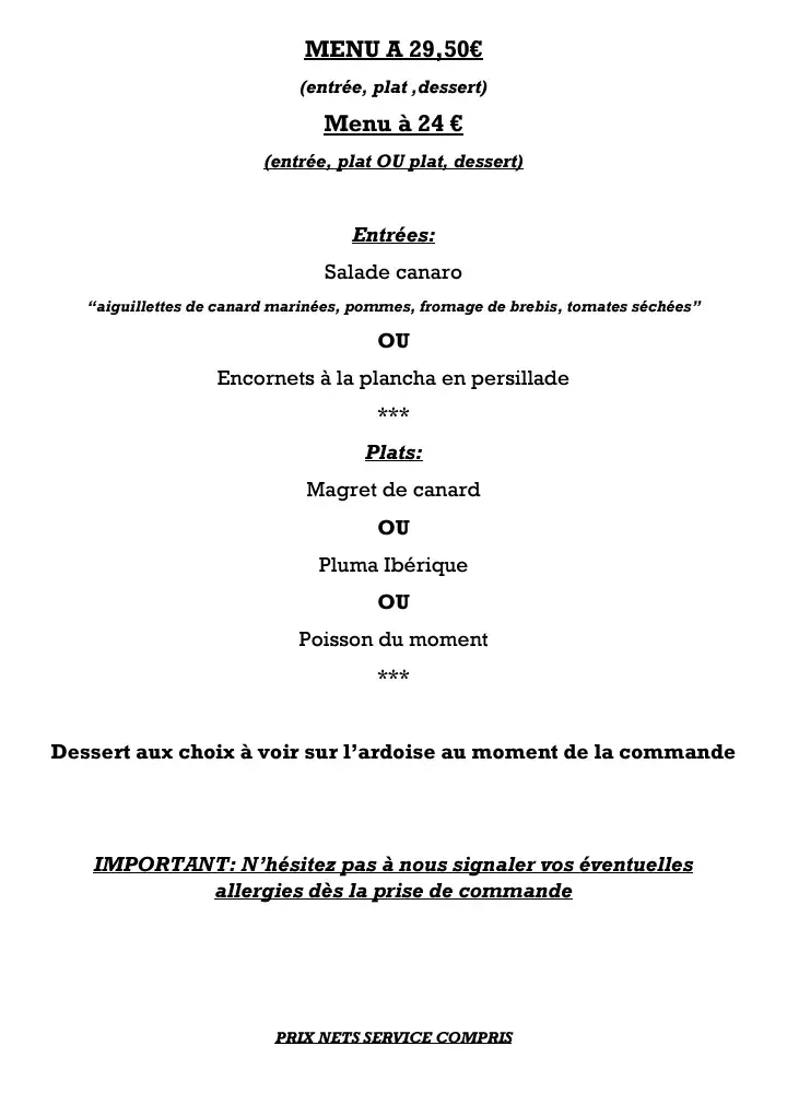 Menu_Restaurant le Sarment Condom_Condom_image_1