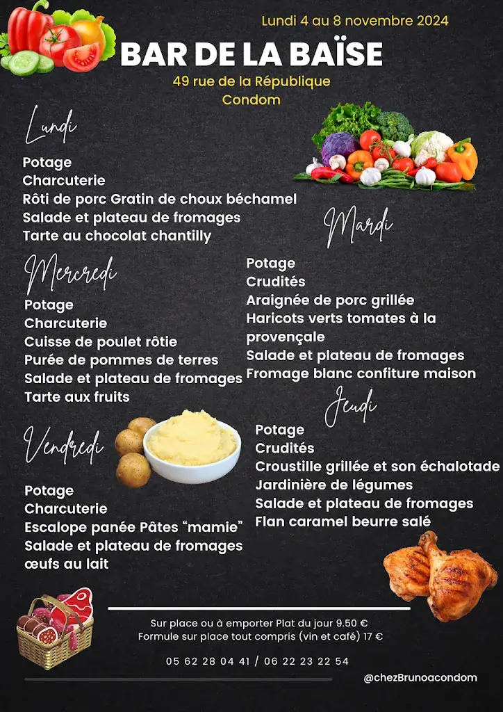 Menu_Bar restaurant de la Baïse à Condom_Condom_image_1