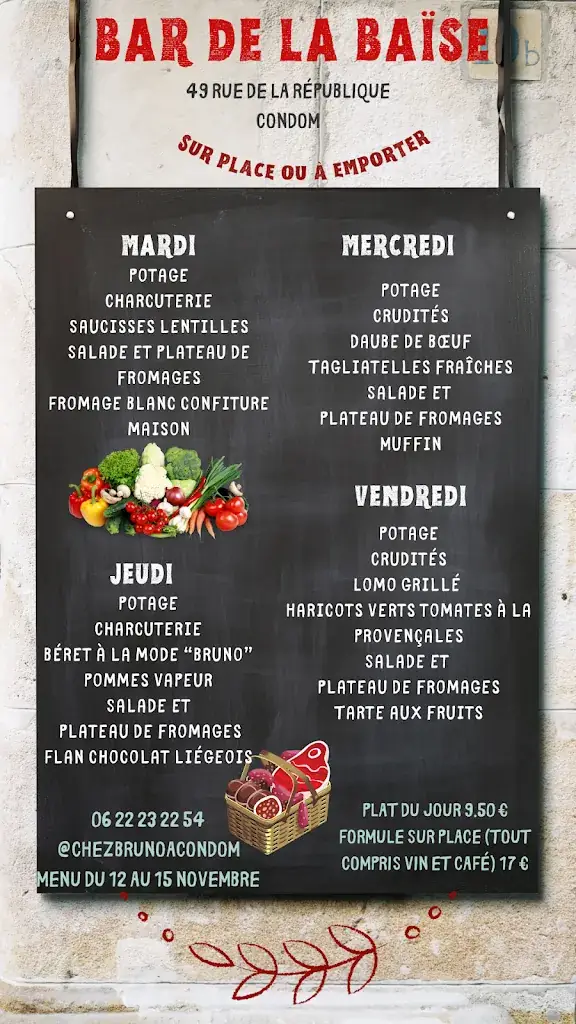 Menu_Bar restaurant de la Baïse à Condom_Condom_image_2