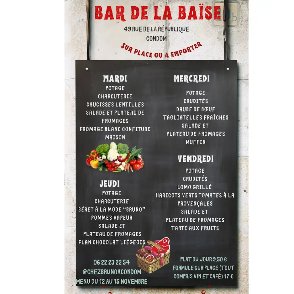 Menu_Bar restaurant de la Baïse à Condom_Condom_image_3