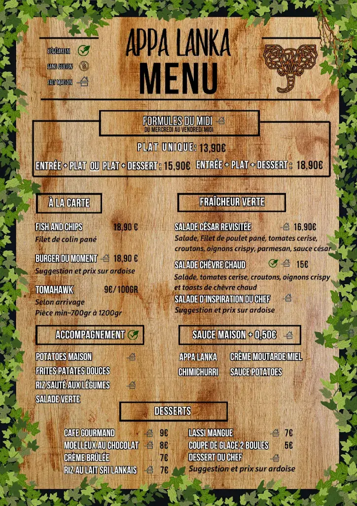 Menu_Restaurant et Bar à Cocktails Appa Lanka_Conques-sur-Orbiel_image_1