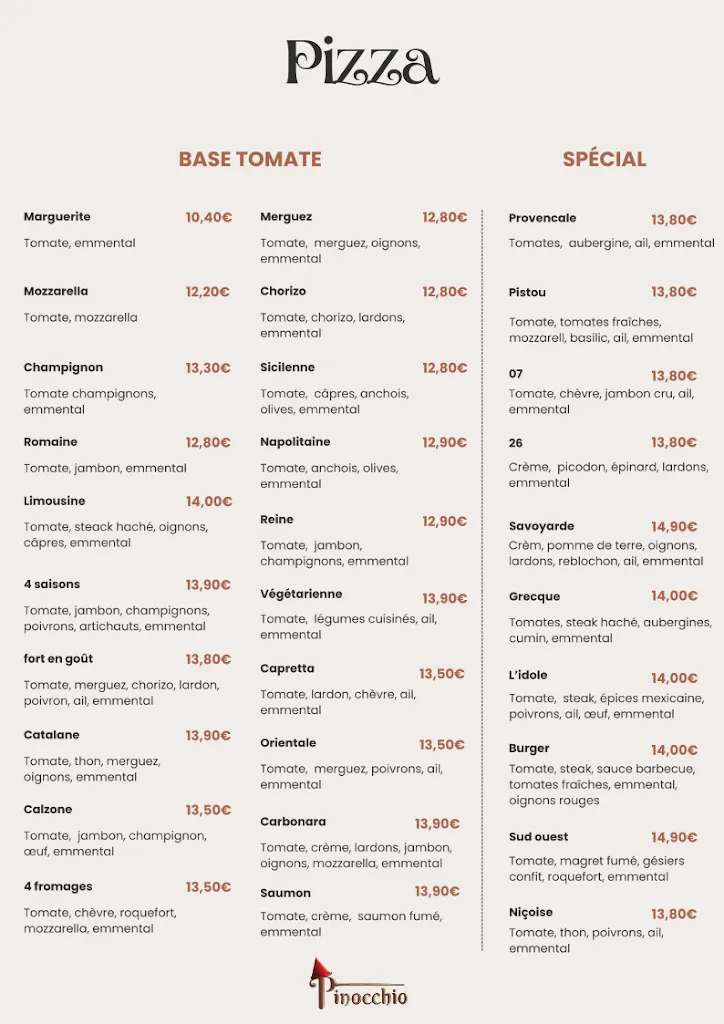 Menu_Restaurant Le Pinocchio_Loriol-sur-Drôme_immagine_3