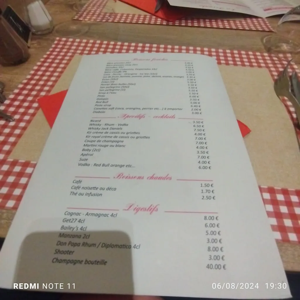 Menu_La Romantica 1971_Rabastens_image_3