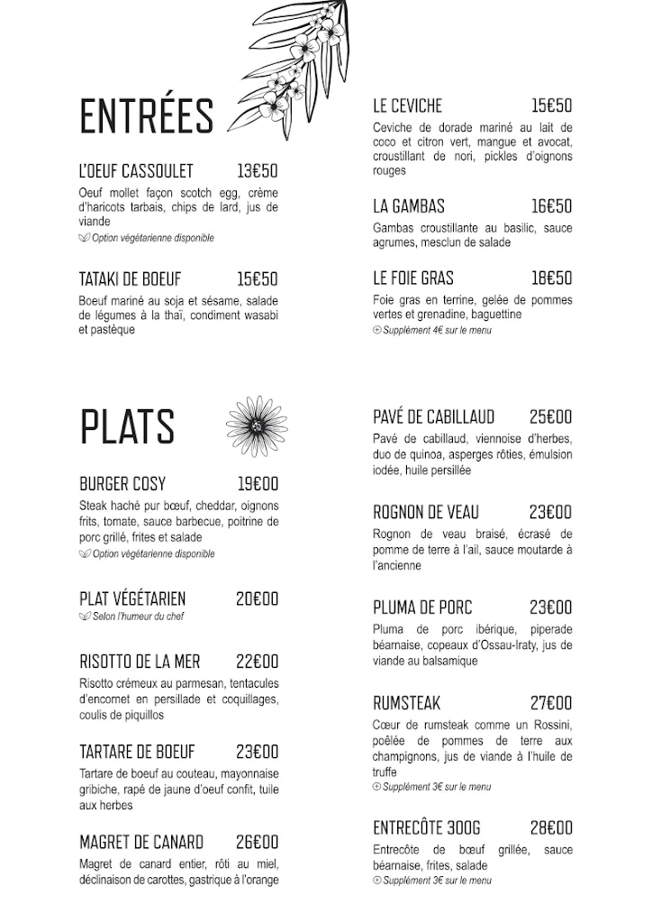 Menu_Cosy Restaurant_Colomiers_immagine_3