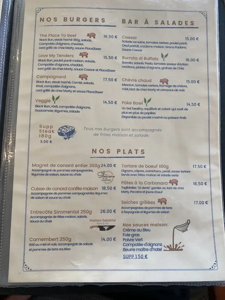 Menu_The Place to Beer_Colomiers_image_1