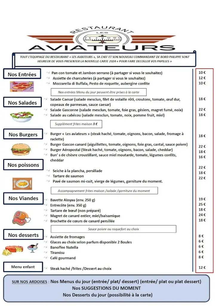 Menu_Restaurant Les Aviateurs à Colomiers_Colomiers_image_1
