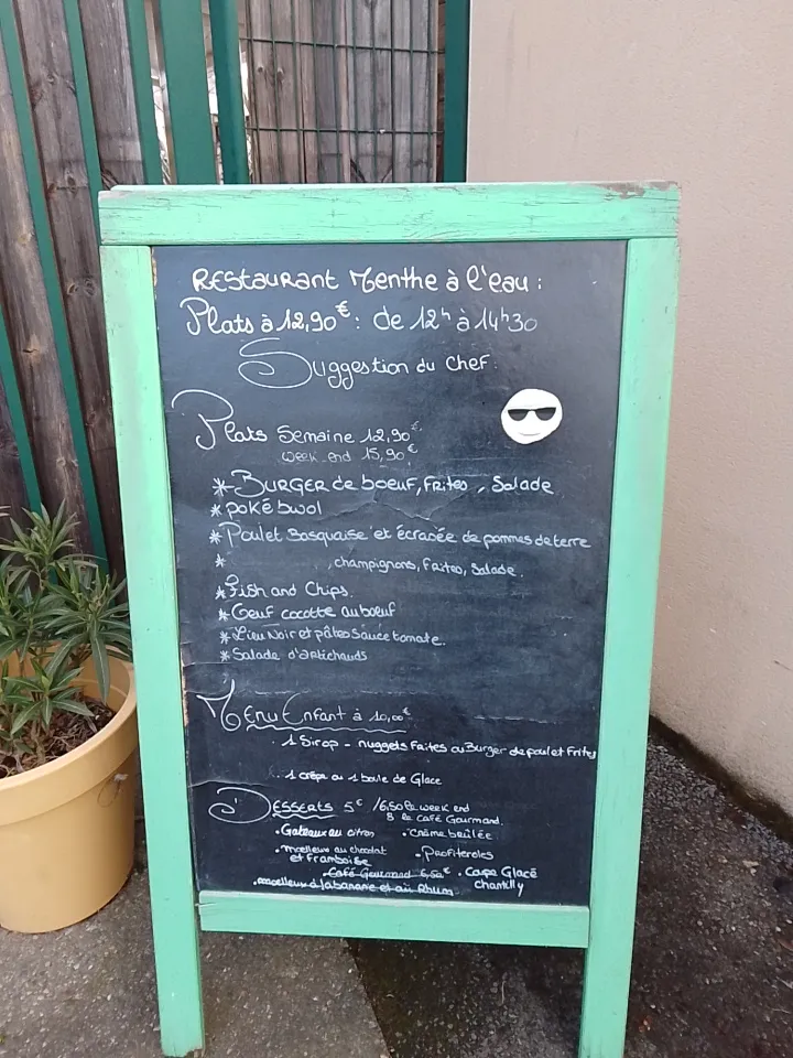 Menu_Restaurant Menthe à l'eau_Colomiers_image_1