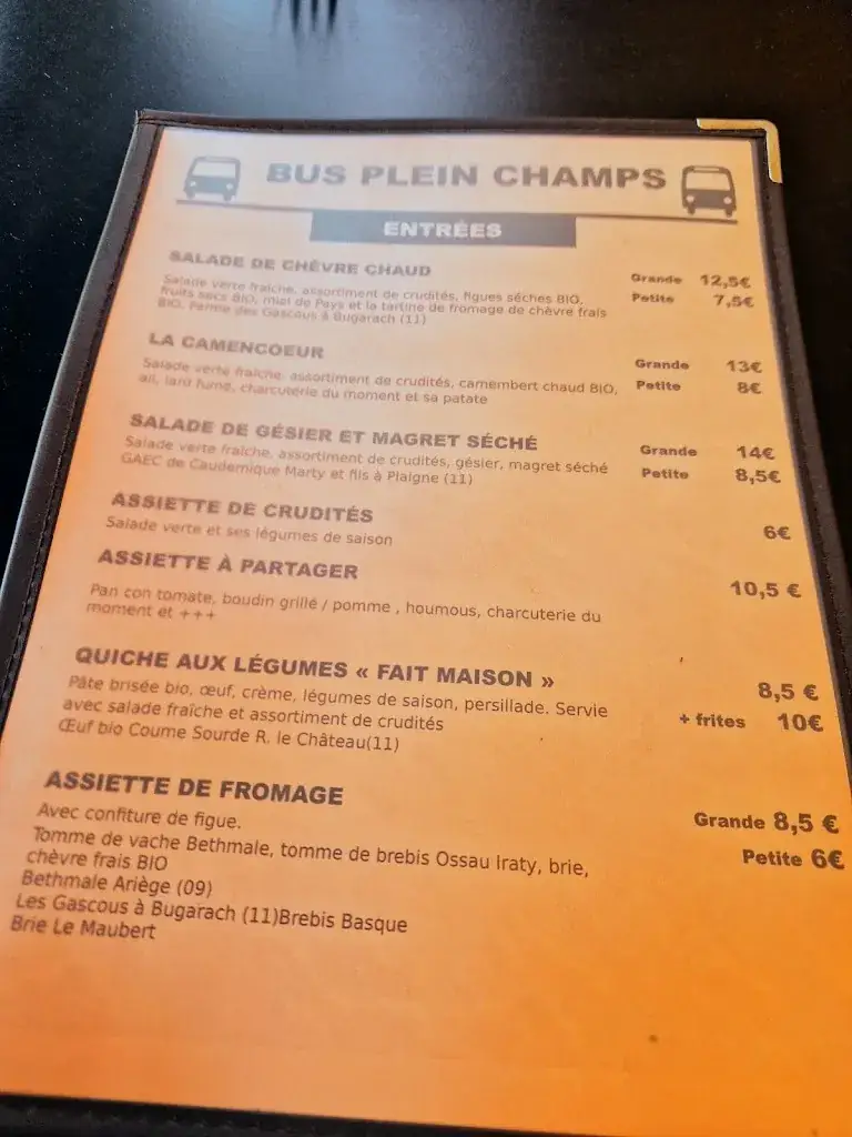 Menü_Bus restaurant Plein champs_Couiza_Bild_2