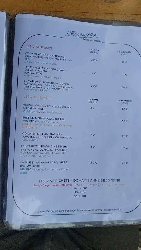 Menu_L'Escondida_Rennes-le-Château_image_3