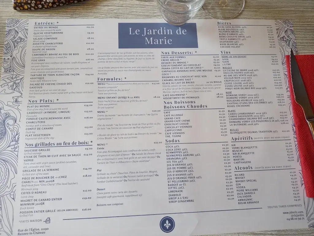 Menu_Le Jardin de Marie_Rennes-le-Château_image_2