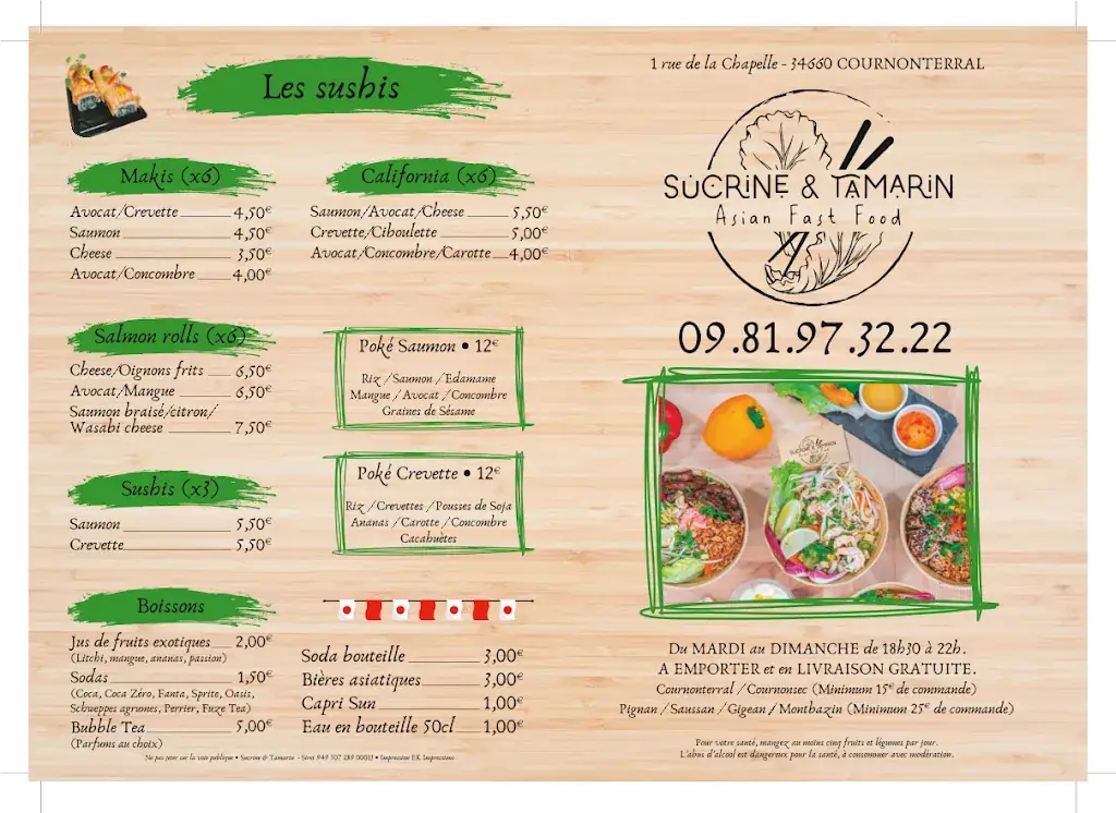 Menu_Sucrine et Tamarin | Restaurant Asiatique en Livraison et à Emporter_Cournonterral_image_1