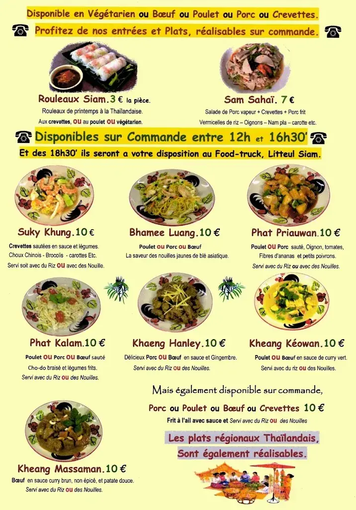 Menu_Litteul Siam - Spécialités Thaïlandaises - Creissan._Creissan_image_2