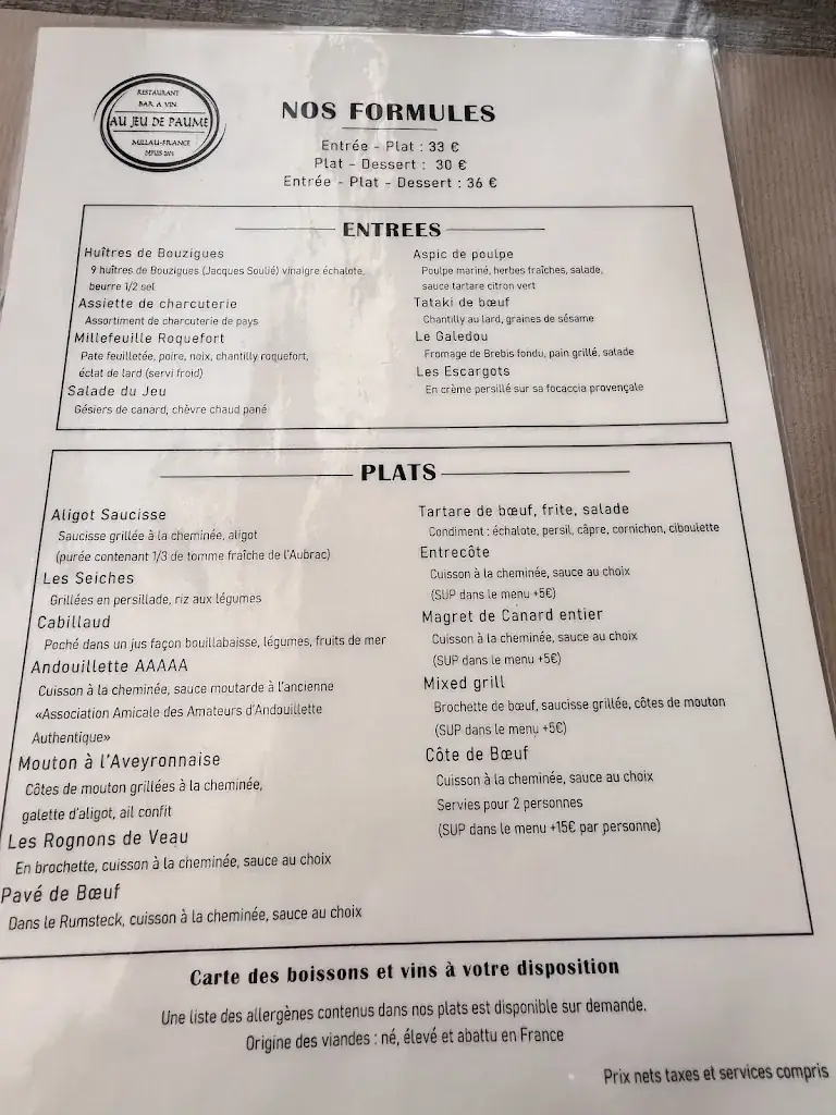 Menu_Au Jeu de Paume_Millau_image_1