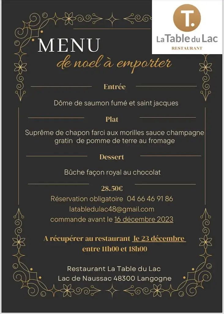 Menu_La Table du Grand Lac de Lozère - Restaurant_Langogne_image_2