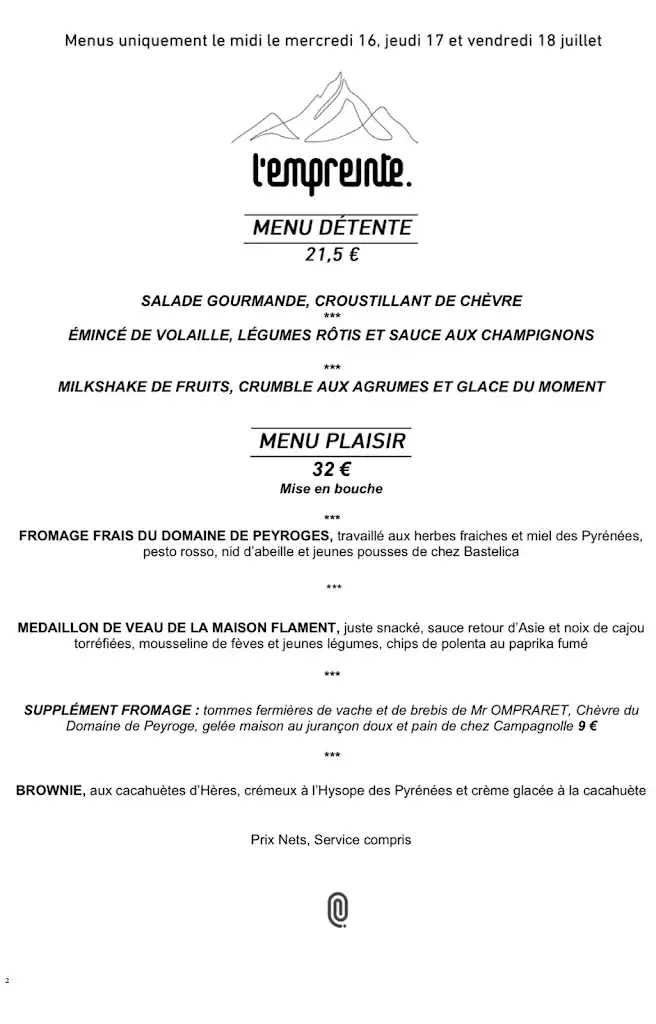 Menu_L'empreinte Tarbes_Tarbes_image_2