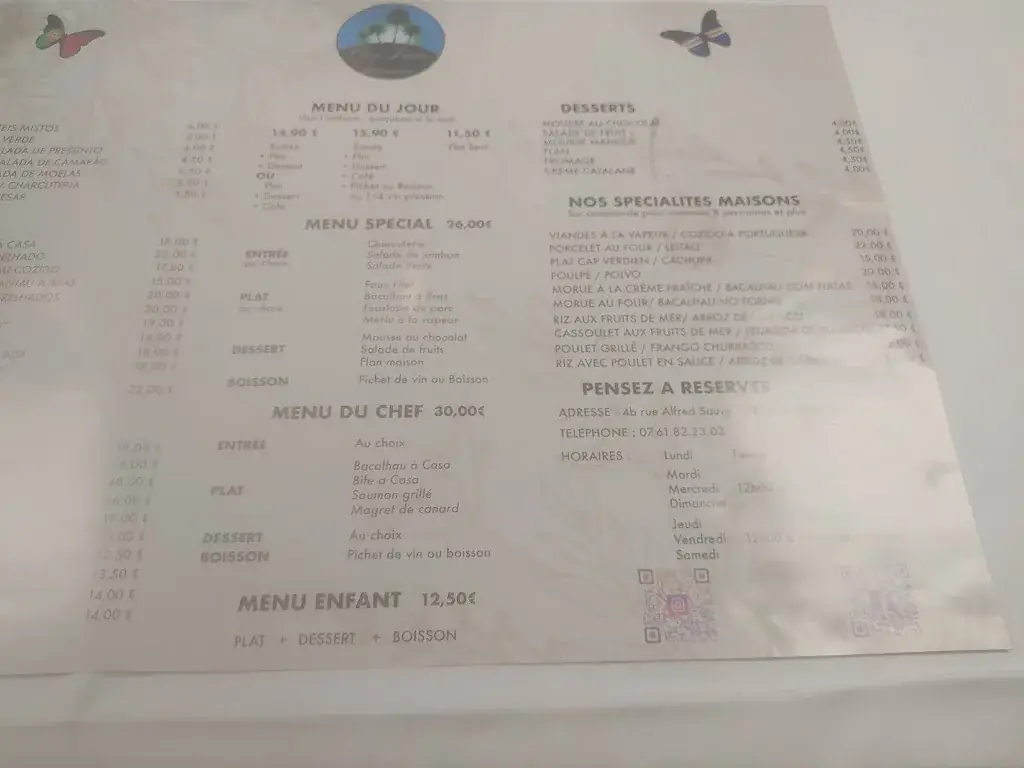 Menü_CHEZ LUISA_Cugnaux_Bild_1