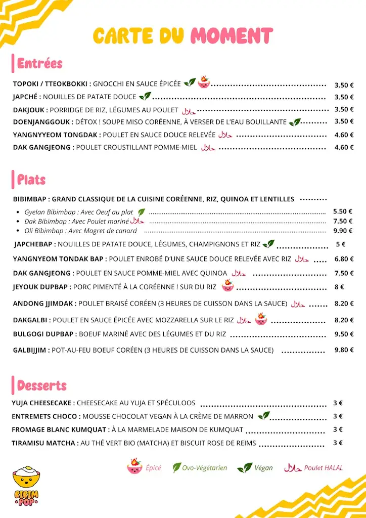 Menu_BIBIM POP - Cugnaux - Distributeur coréen_Cugnaux_image_1