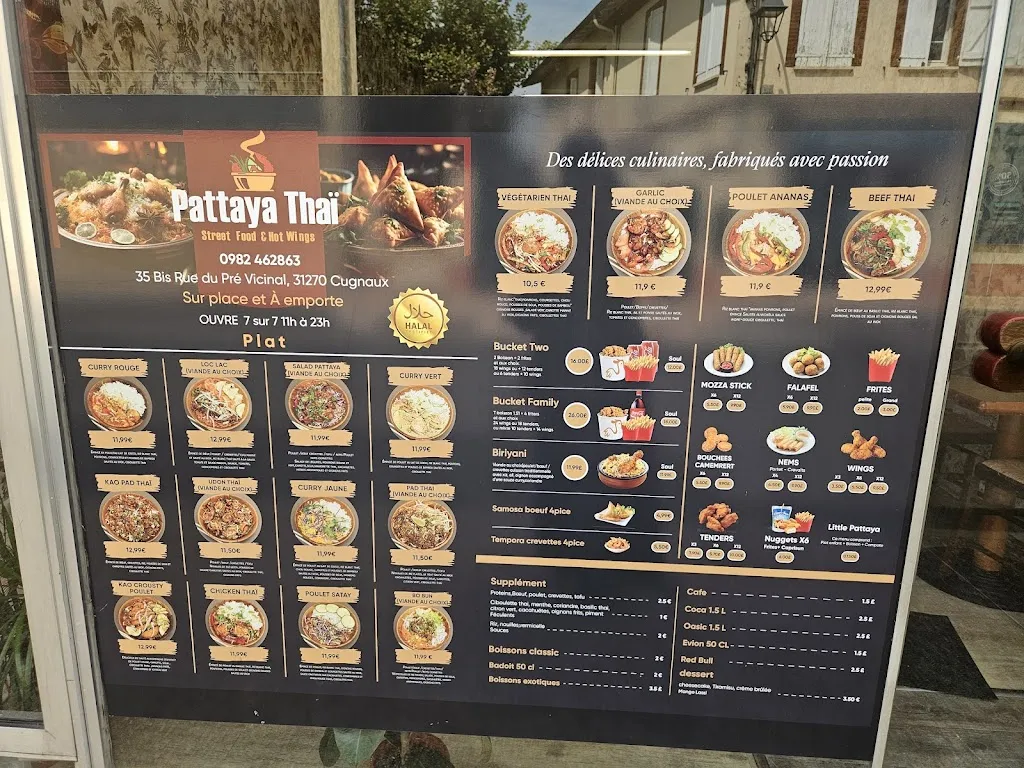 Menu_Pattaya thaï street food and hot wings halal_Cugnaux_image_1