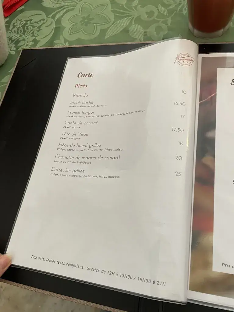 Menu_Restaurant La Promenade_Villeneuve-Tolosane_image_4