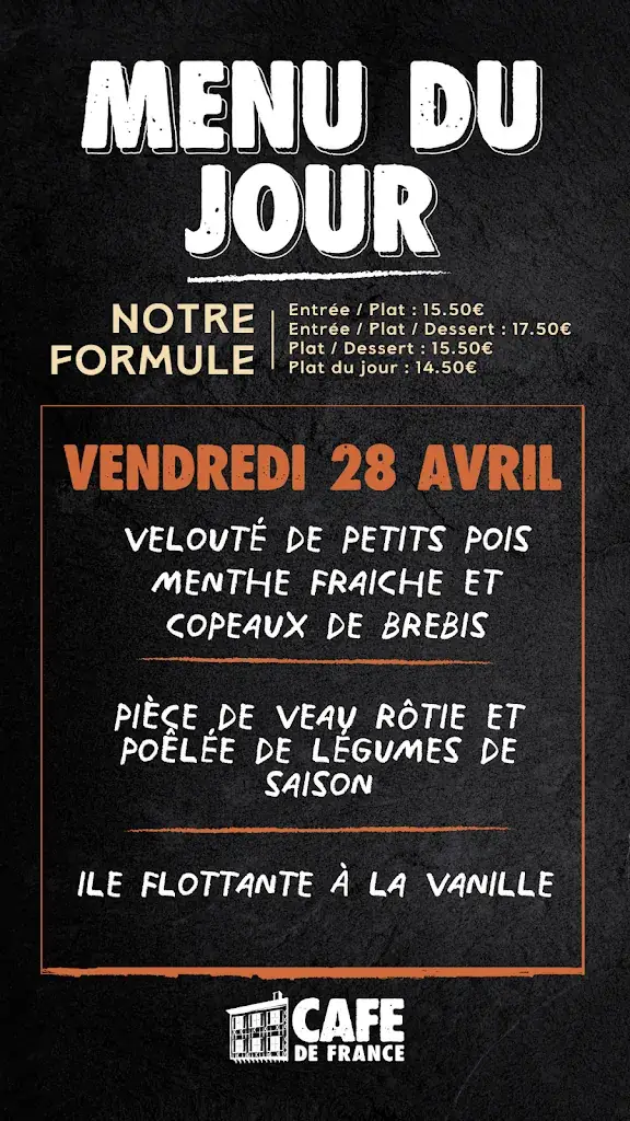 Menu_Café de France Eauze_Eauze_image_2