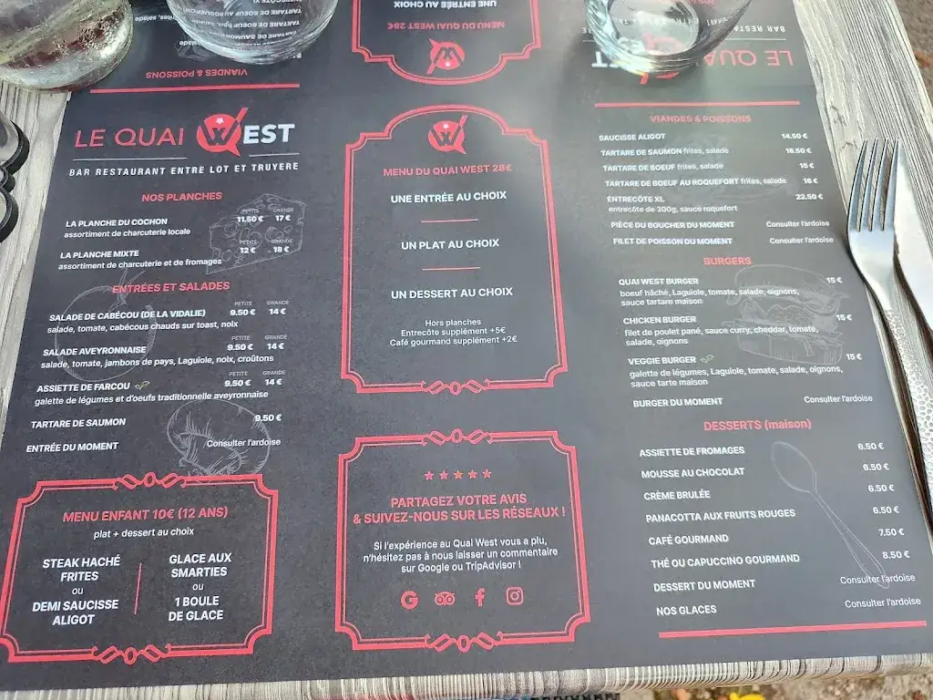 Menü_Le Quai West_Entraygues-sur-Truyère_Bild_1