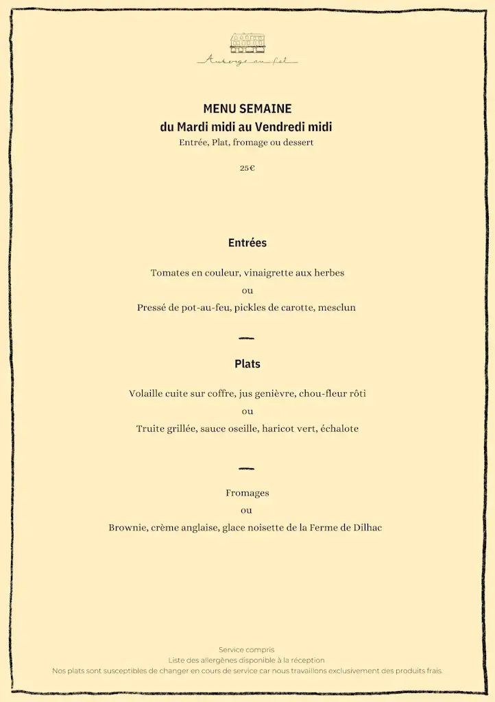 Menu_Chambre d'hôtes Restaurant Auberge du Fel_Fel_image_2