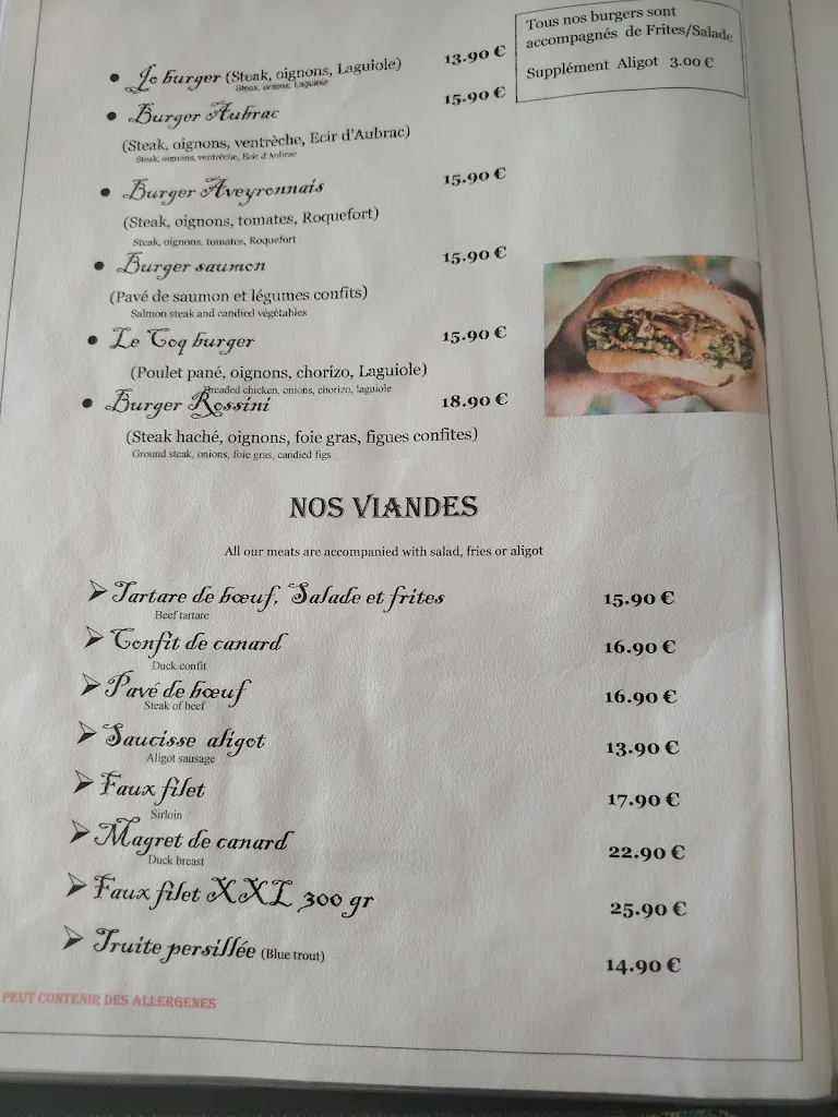 Menu_L'Auberge Fleurie_Nayrac_image_1