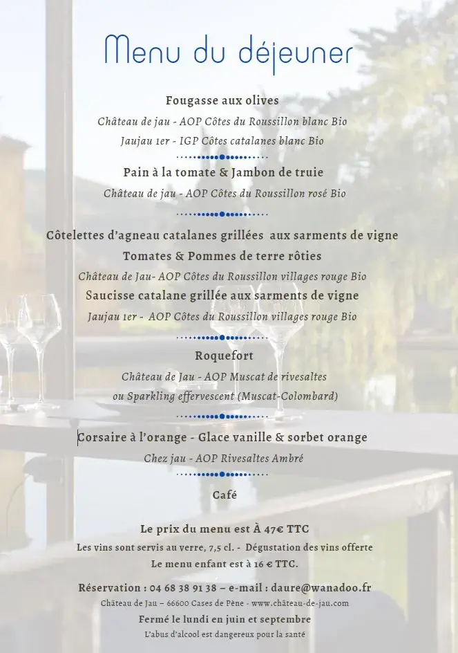 Menü_Château de Jau - Le Grill_Cases-de-Pène_Bild_2