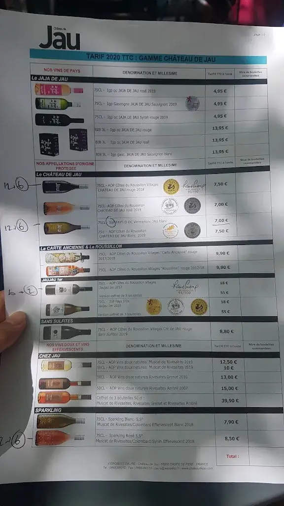 Menü_Château de Jau - Le Grill_Cases-de-Pène_Bild_4
