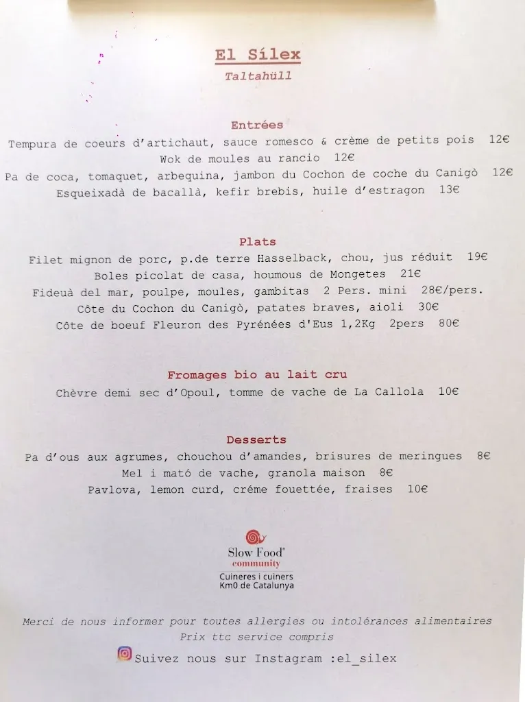 Menu_Restaurant El Sílex_Tautavel_image_1