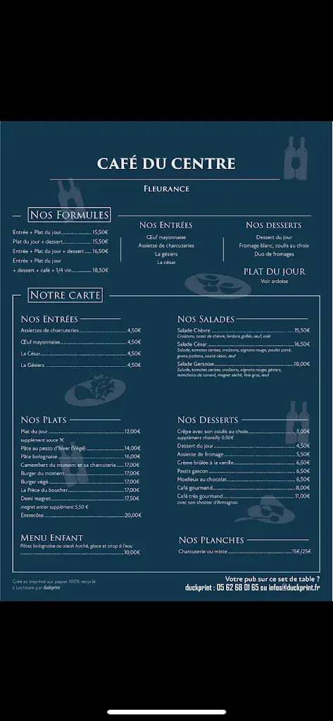 Menu_Café du Center_Fleurance_image_1