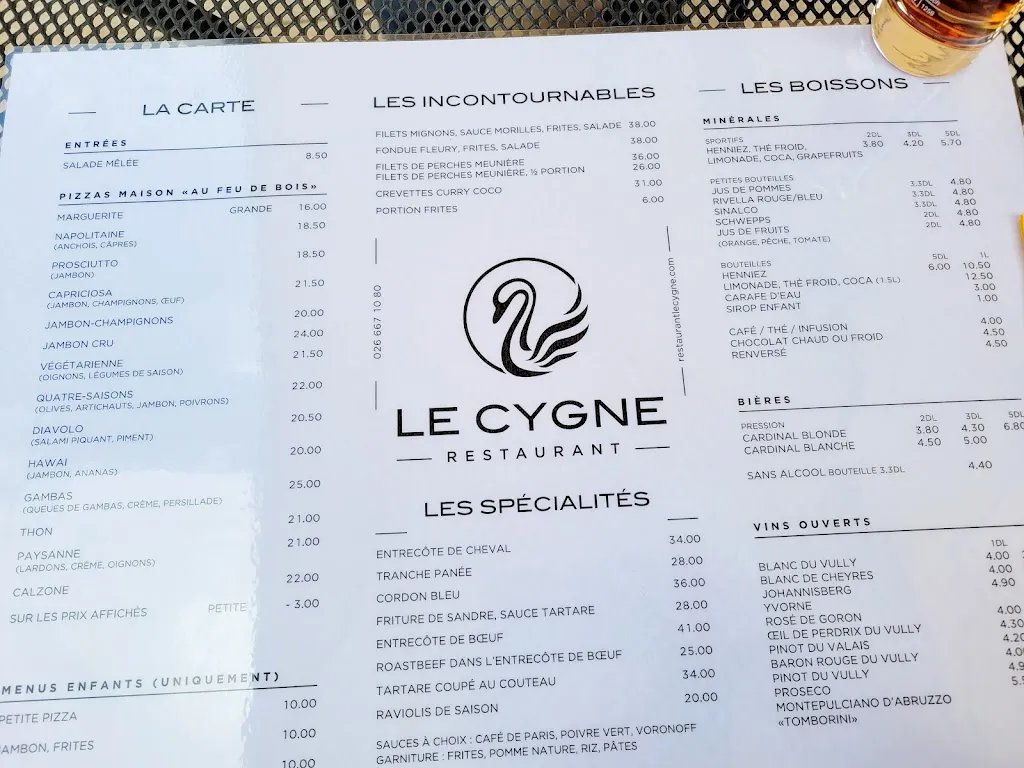 Menu_Restaurant Le Cygne_Gletterens_immagine_2