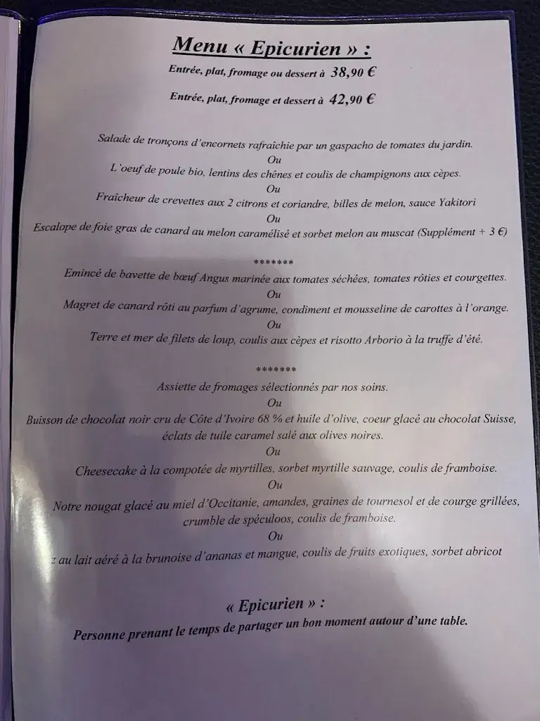 Menu_La Table de Florensac_Florensac_image_1