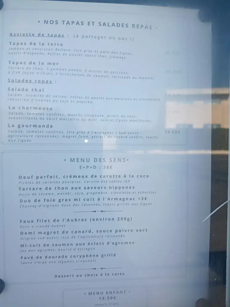 Menu_Restaurant L' Un des Sens Saint Jean De Védas_Saint-Jean-de-Védas_immagine_1